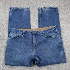 Duluth Ballroom Flannel-Lined Jeans Mens 42x32 Blue Relaxed Fit 5-Pocket Denim